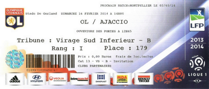 Billet OL AJACCIO