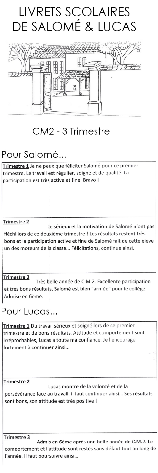 Livrets Scolaires